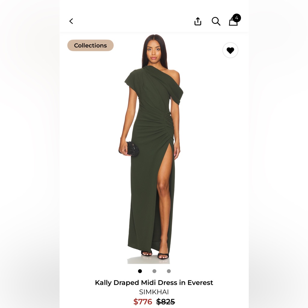 Jonathan Simkhai One-Shoulder Dark Green Dress